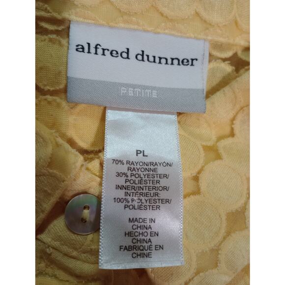 Alfred Dunner Shirt Womens Petite Large‎ Sheer Floral Embroidered Button Up Top - Picture 7 of 8